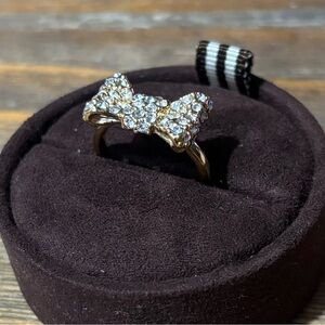 Kate Spade sparkle gold plated bow ring